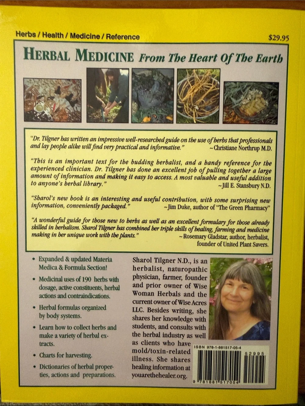 Herbal Medicine by Dr. Sharol Marie Tilgner - Yellow Floral Cover